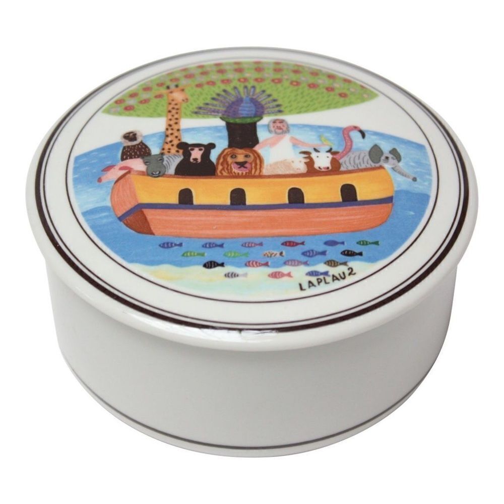 Vintage Villeroy & Boch Noah's Ark Trinket Dish With Lid Porcelain